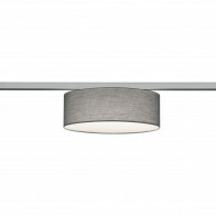 Éclairage sur rail LED - Lampe de Plafond - Éclairage de Plafond - Trion Dual Hotia - 2 Phases - Douille E27 - Rond - Mat Gris - Textile
