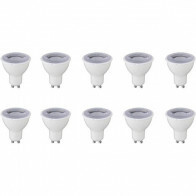 Pack de 10 Spots LED - Douille GU10 - Dimmable - 6W - Blanc Froid 6400K