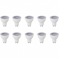 Pack de 10 Spots LED - Douille GU10 - Dimmable - 6W - Blanc Chaud 3000K