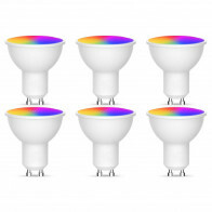 Pack de 6 Spots LED - Facto - LED Intelligente - LED Wifi - 5W - Douille GU10 - RGB+CCT - Couleur de lumière ajustable - Dimmable
