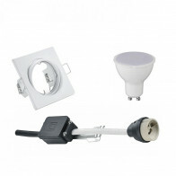 Set de spots LED - Trion - Douille GU10 - Carré Encastré - Mat Blanc - 6W - Blanc Neutre 4200K - Inclinable 80mm