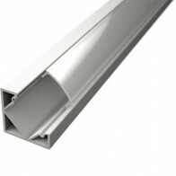 Profilé d'Angle pour Bande LED - Velvalux Profi - Aluminium Blanc - 1 Mètre - 18.5x18.5mm - Profilé d'angle