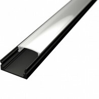 Profilé pour Bande LED - Velvalux Profi - Aluminium Noir - 1 Mètre - 17.4x7mm - Montage en saillie