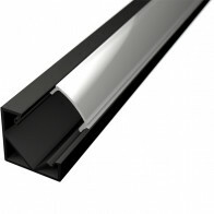Profilé d'Angle pour Bande LED - Velvalux Profi - Aluminium Noir - 1 Mètre - 18.5x18.5mm - Profilé d'angle