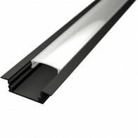 Profilé Encastrable pour Bande LED - Velvalux Profi - Aluminium Noir - 1 Mètre - 24.7x7mm - Encastrable