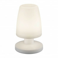 Lampe de Table LED - Trion - Ovale - Blanc - Plastique - Étanche aux Éclaboussures - Rechargeable par USB