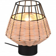 Lampe de Table LED - Éclairage de Table - Trion Bera - Douille E27 - Rond - Brun - Aluminium
