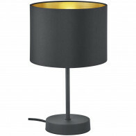 Lampe de Table LED - Éclairage de Table - Trion Hostons - Douille E27 - Rond - Mat Noir - Aluminium