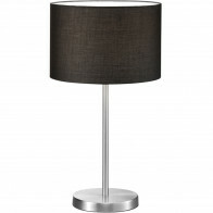 Lampe de Table LED - Éclairage de Table - Trion Hotia - Douille E27 - Rond - Mat Noir - Aluminium