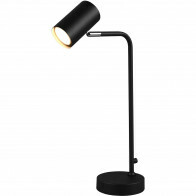 Lampe de bureau LED - Éclairage de Table - Trion Milona - Douille GU10 - Rond - Mat Noir - Aluminium