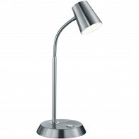 Lampe de bureau LED - Éclairage de Table - Trion Narca - 4W - Blanc Chaud 3000K - Rond - Mat Nickel - Aluminium