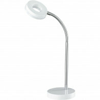 Lampe de bureau LED - Éclairage de Table - Trion Renny - 4W - Blanc Chaud 3000K - Rond - Mat Blanc - Aluminium