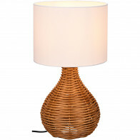 Lampe de Table LED - Éclairage de Table - Trion Sparko - Douille E27 - Rond - Brun - Bois