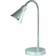 Lampe de bureau LED - Trion Arora - 3W - Blanc Chaud 3000K - Rond - Titane Brillant - Plastique