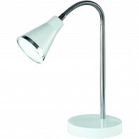 Lampe de bureau LED - Trion Arora - 3W - Blanc Chaud 3000K - Rond - Blanc Brillant - Plastique