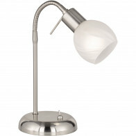 Lampe de bureau LED - Trion Besina - Douille E14 - Bras Flexible - Rond - Mat Nickel - Aluminium