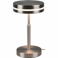 Lampe de Table LED - Trion Franco - 6W - Blanc Chaud 3000K - Rond - Mat Nickel - Aluminium