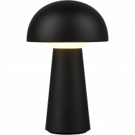 Lampe de Table LED - Éclairage de Table - Trion Lenio - 2W - Blanc Chaud 3000K - Dimmable - Rechargeable par USB - Étanche aux Éclaboussures IP44 - Rond - Mat Noir - Plastique