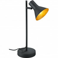 Lampe de bureau LED - Douille E14 - Rond - Mat Noir/Or - Aluminium