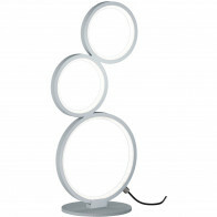 Lampe de Table LED - Trion Rondy - 17W - Blanc Chaud 3000K - Dimmable - Rond - Mat Argent - Aluminium