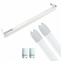 Réglette LED avec Tube T8 Incl. Starter - Aigi Dybolo - 60cm Double - 16W - Blanc Froid 6400K - Indice de Protection IP20