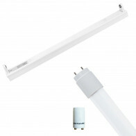 Réglette LED avec Tube T8 Incl. Starter - Aigi Dybolo - 60cm Simple - 8W - Blanc Froid 6400K - Indice de Protection IP20