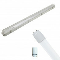 Réglette LED avec Tube T8 Incl. Starter - Aigi Hari - 150cm Simple - 22W - Blanc Neutre 4200K - Étanche IP65