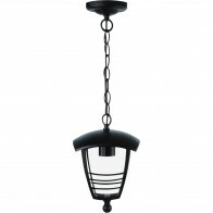 Éclairage de Jardin LED - Suspension - Narmy 2 - Plafond - Mat Noir - Douille E27 - Rond - Aluminium