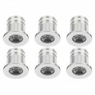 Éclairage de Spot de Véranda LED 6 Pack - 3W - Blanc Neutre 4000K - Encastré - Rond - Mat Argent - Aluminium - Ø31mm