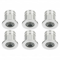 Éclairage de Spot de Véranda LED 6 Pack - 3W - Blanc Chaud 3000K - Encastré - Dimmable - Rond - Mat Argent - Aluminium - Ø31mm