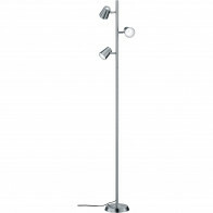 Lampadaire LED - Trion Narca - 20.7W - Blanc Chaud 3000K - 3-lumières - Dimmable - Rond - Mat Nickel - Aluminium