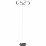 Lampadaire LED - Trion Charis - 31W - Blanc Chaud 3000K - Dimmable - Rond - Mat Nickel - Aluminium
