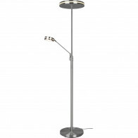 Lampadaire LED - Trion Franco - 41.5W - Couleur de lumière ajustable - Dimmable - Rond - Mat Nickel - Aluminium