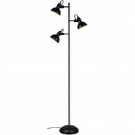 Lampadaire LED - Trion Gini - Douille E14 - 3-lumières - Rond - Mat Noir - Aluminium