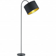 Lampadaire LED - Trion Hostons - Douille E27 - Rond - Flexible - Mat Noir - Aluminium