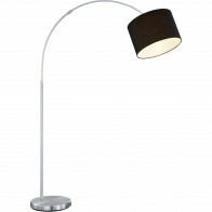 Lampadaire LED - Trion Hotia - Douille E27 - Réglable - Rond - Mat Noir - Aluminium