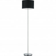 Lampadaire LED - Trion Hotia - Douille E27 - Rond - Mat Noir - Aluminium