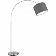 Lampadaire LED - Trion Hotia - Douille E27 - Réglable - Rond - Mat Gris - Aluminium