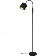 Lampadaire LED - Trion Torry - Douille E14 - 1-lumière - Rond - Mat Noir/Or - Aluminium - Max. 40W