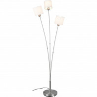 Lampadaire LED - Trion Torry - Douille E14 - 3-lumières - Rond - Mat Nickel - Aluminium - Max. 40W