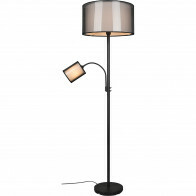 Lampadaire LED - Éclairage de sol - Trion Bidon - Douille E27 - 1-lumière - Rond - Mat Noir - Aluminium - Jusqu'à 60W