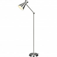 Lampadaire LED - Éclairage de sol - Trion Ewomi - Douille E27 - Rond - Mat Nickel - Aluminium