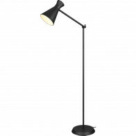 Lampadaire LED - Éclairage de sol - Trion Ewomi - Douille E27 - Rond - Mat Noir - Aluminium