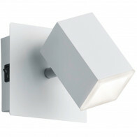 Spot Applique LED - Trion Laginos - 8W - Blanc Chaud 3000K - 1-lumière - Dimmable - Carré - Mat Blanc - Aluminium