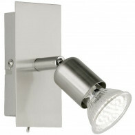 Spot Applique LED - Trion Nimo - Douille GU10 - 3W - Blanc Chaud 3000K - 1-lumière - Rectangle - Mat Nickel - Aluminium