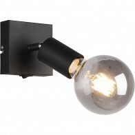 Spot Applique LED - Trion Zuncka - Douille E27 - Carré - Mat Noir - Aluminium