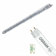 Réglette étanche LED avec tube T8 - Velvalux Strela - 120cm - Simple - Connectable - Étanche IP65 - OSRAM - SubstiTUBE Value EM 830 - 16.2W - Blanc Chaud 3000K | Remplace 36W