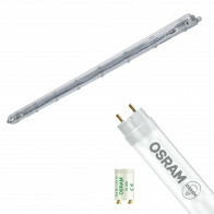 Réglette étanche LED avec tube T8 - Velvalux Strela - 150cm - Simple - Connectable - Étanche IP65 - OSRAM - SubstiTUBE Value EM 830 - 19.1W - Blanc Chaud 3000K | Remplace 58W