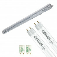 Réglette étanche LED avec tubes T8 - Velvalux Strela - 120cm - Double - Connectable - Étanche IP65 - OSRAM - SubstiTUBE Value EM 865 - 32.4W - Blanc Froid/Clair 6500K | Remplace 72W