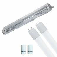 Réglette étanche LED avec tubes T8 - Velvalux Strela - 60cm - Double - Connectable - Étanche IP65 - 16W - Blanc Froid/Clair 6400K